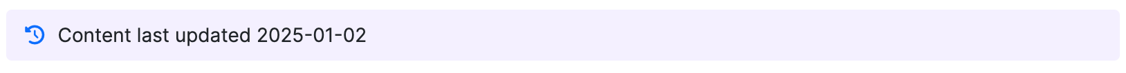 Screenshot of content date status bar
